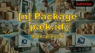 [n] Package meaning (box, parcel) with 5 examples