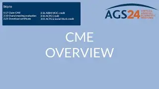 #AGS24 CME Evaluation Overview