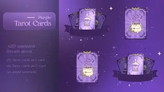 Tarot Cards Purple Twitch Animated Stream Alerts