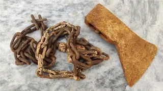 Restoring an Old Casual Rusty Axe with Chain Handle