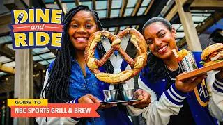 This GIANT Pretzel is the Size of Our Heads! NBC Sports Grill & Brew | Dine and Ride