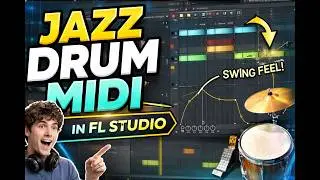 How To Make Jazz Drum MIDI in FL Studio (Beginner 4/4 Swing Groove Tutorial)-JAZZ DRUM EASY