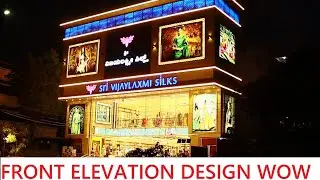 Front elevation design of commercial building glass work