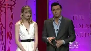 Seth MacFarlane jokes at Oscar nominations