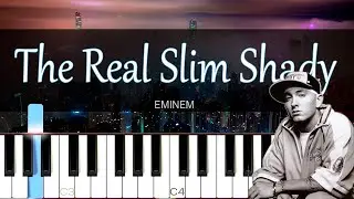 Eminem - The Real Slim Shady [Easy Piano Tutorial] | SHEET MUSIC + MIDI 🔥