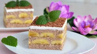 Banana cake without baking. Soft and delicious fruit cake.