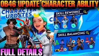 OB46 UPDATE CHARACTER SKILL ABILITY FULL DETAILS | FREE FIRE MAX OB46 UPDATE FULL DETAILS