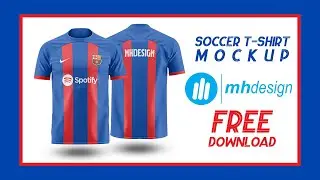 Mock up Jersey Barcelona FC (smart object) | Free Download Photoshop