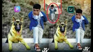 Boy with dog photo editing manipulation editing
