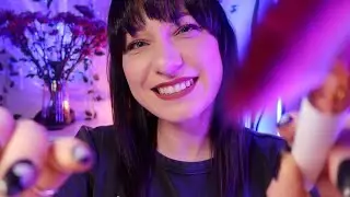 ASMR 🥱 Fall asleep in 10 minutes (Sleepy triggers, Face brushing, Mouth sounds, Tapping, Writing)