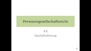 Personengesellschaftsrecht (8)