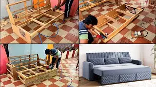 How To Make Sofa Cum Bed, Stylish Sofa Bed Build, New Sofa com Bed , 2026 Model Bed making.