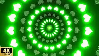 Green Glowing hearts background loop 4k 💚 Blue aesthetic live wallpaper ✨ Hypnotic TV screensaver