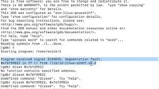 GDB on ARM: SIGSEGV fix (via libc6-dbg)