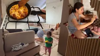 روتين يومي كل صباح 🌞 🥱مع ابنتي 🎀اول حاجة كنبدا بيها 🧺🛏️🛋️