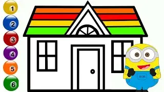 How to draw an easy house for children | Drawing | Teaching drawing for children step by step