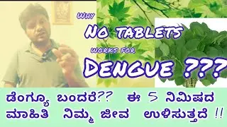 Why No tablets cure dengue??? ಡೆಂಗ್ಯೂ ಬಂದರೆ ಈ 5 ನಿಮಿಷದ ಮಾಹಿತಿ ನಿಮ್ಮ ಜೀವ ಉಳಿಸುತ್ತದೆ !!