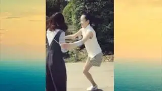 Amputee girl having fun