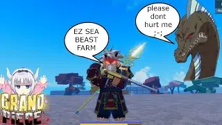 How to easily grind Sea Beast WITHOUT any Devil fruit!(Grand piece online)