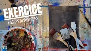 Exercice quotidien - Peinture abstraite avec Encres Acryliques