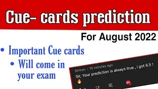 Ielts Speaking Cue-cards Prediction for august 2022 | Important