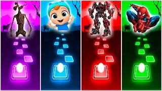 Siren Head, Baby Angel and Friends, Transformers, Spider Man | Tiles Hop EDM Rush