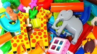 Satisfying Building Blocks Marble Run ASMR Very popular! Animal-themed block coasters compilation