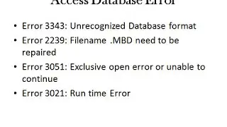 Access Database Repair Tool