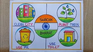 Swachh Bharat Abhiyan Poster drawing easy| Clean India Green India Poster| Swachh Bharat mission