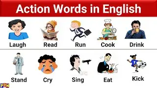 Action Words in English for kids / Action Words in English with images, Pictures