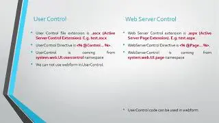 User control vs Web Server control in asp.net