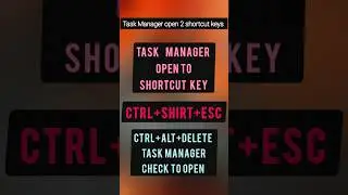 Shortcut key to open task manager in windows | task manager shortcut key 