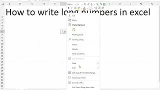 How to write long numbers in excel