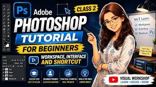 Adobe Photoshop Tutorial for Beginners | Workspace, Interface & Shortcuts | Class 2