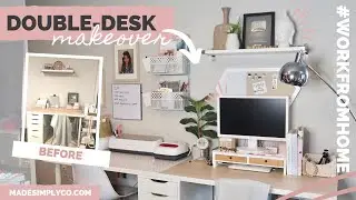 Home Office TRANSFORMATION + Craft Station! | Double-Desk DIY and Setup
