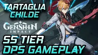 TARTAGLIA CHILDE MAX Level Gameplay || CHILDE  DPS Build Genshin Impact || Tartaglia F2P DPS build