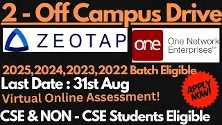 2 - Off Campus Drive 2025,2024,2023,2022 Batch | Virtual Online Assessment🔥🔥