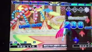 DDR A: Game Over with a registered left freeze arrow stuck