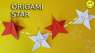ОРИГАМИ ЗВЕЗДА ИЗ БУМАГИ  DIY Как сделать звезду из бумаги а4  ORIGAMI PAPER STAR