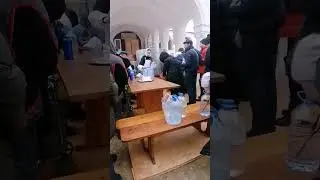 Крещение, освящение воды в Новодевичьем монастыре.