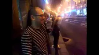 Národní třída, po hraní ve Vagonu...
