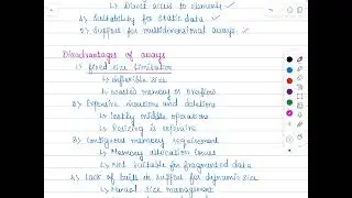 Advantages and Disadvantages of arrays