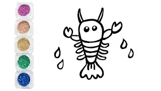 【How to draw a Lobster】  Easy Drawing for kids