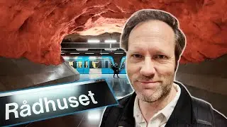A mighty underground pillar - Town Hall Stockholm metro station