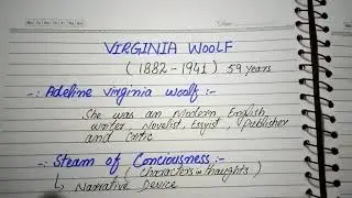 Virgina woolf(1882-1941) biography /modern literature /English literature /by literature world