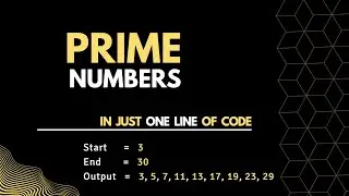 Prime Numbers in One Line of Code | Python | 2022 | #primenumber #python #oneliner