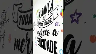 Veja que lettering lindo fizemos na brinquedoteca de uma Escola de Educação Infantil.