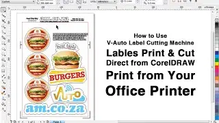 Howto Use V-Auto Label Cutting Machine, Stickers Print & Cut from CorelDRAW, Print on Office Printer