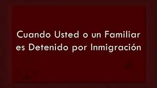 Cuando Usted o un Familiar es Detenido por Inmigración