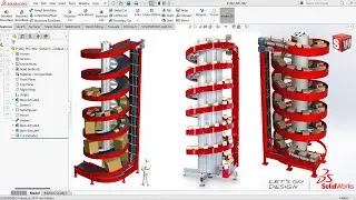 SPIRAL CONVEYOR  -  SOLIDWORKS 3D Modeling | Solidworks Tutorials | Screw Conveyor | Lift Conveyor |